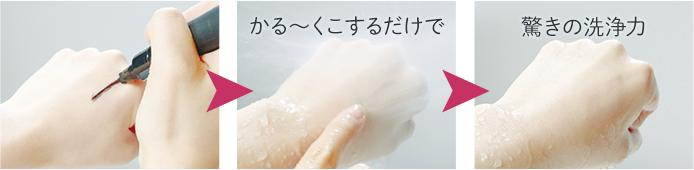 かる～くこするだけで驚きの洗浄力